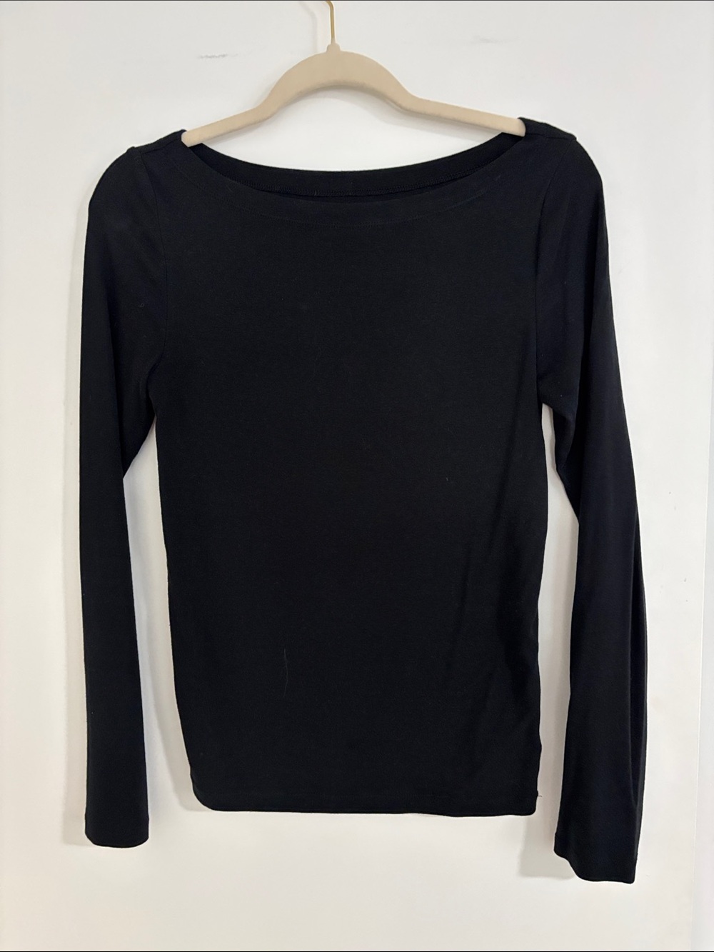 GAP Modern Black Long Sleeve Boatneck Top